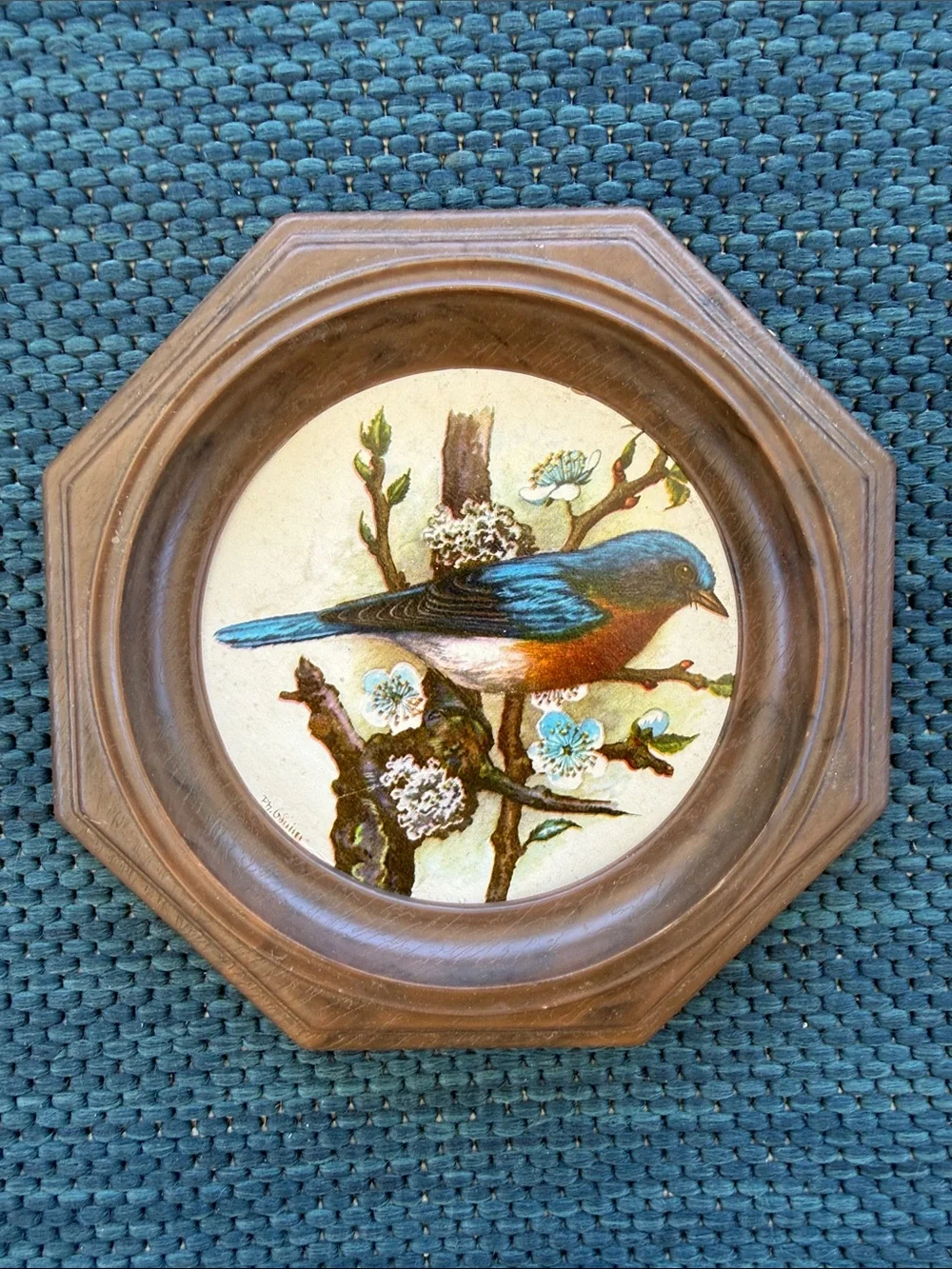 Vintage P.H. Gonnar Bluebird Framed Wall Art - Picture 6 of 6